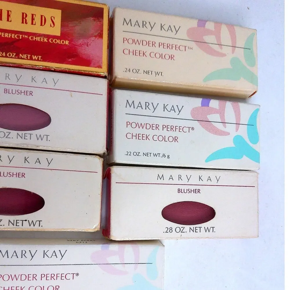 Vtg Mary Kay Blush Violet Mauve Satin Holly Berry Orchid Lilac Very Berry Set 7